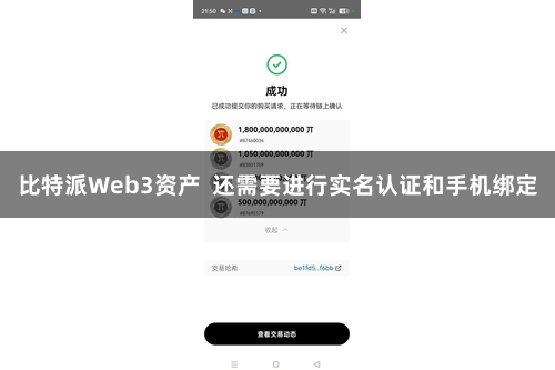 比特派Web3资产 还需要进行实名认证和手机绑定