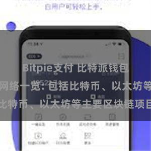 Bitpie支付 比特派钱包支持的区块链网络一览: 包括比特币、以太坊等主要区块链项目