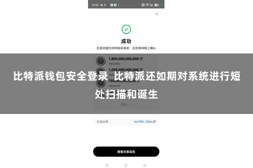 比特派钱包安全登录  比特派还如期对系统进行短处扫描和诞生