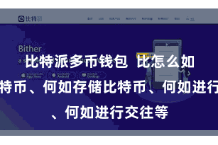 比特派多币钱包  比怎么如购买比特币、何如存储比特币、何如进行交往等